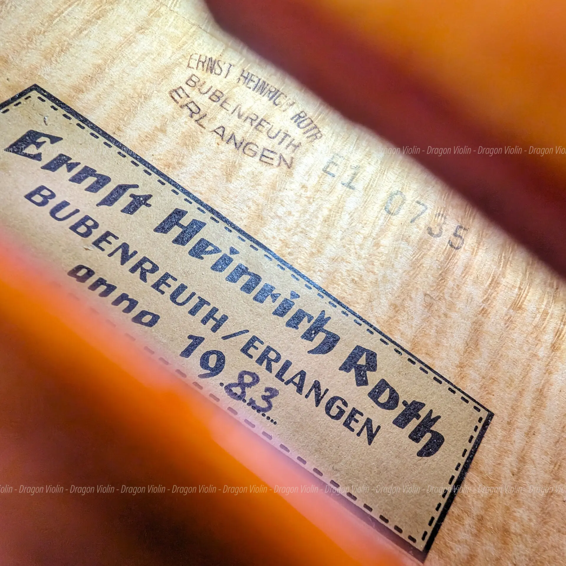 Ernst Heinrich Roth masters violin VII-R #62, 1983 - Dragon Violin